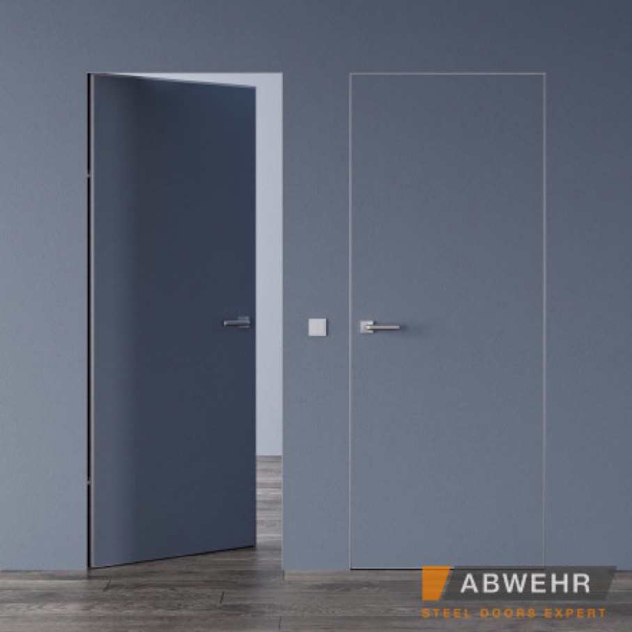 Smart Invisible з алюміневим сірим торцем Міжкімнатні двері