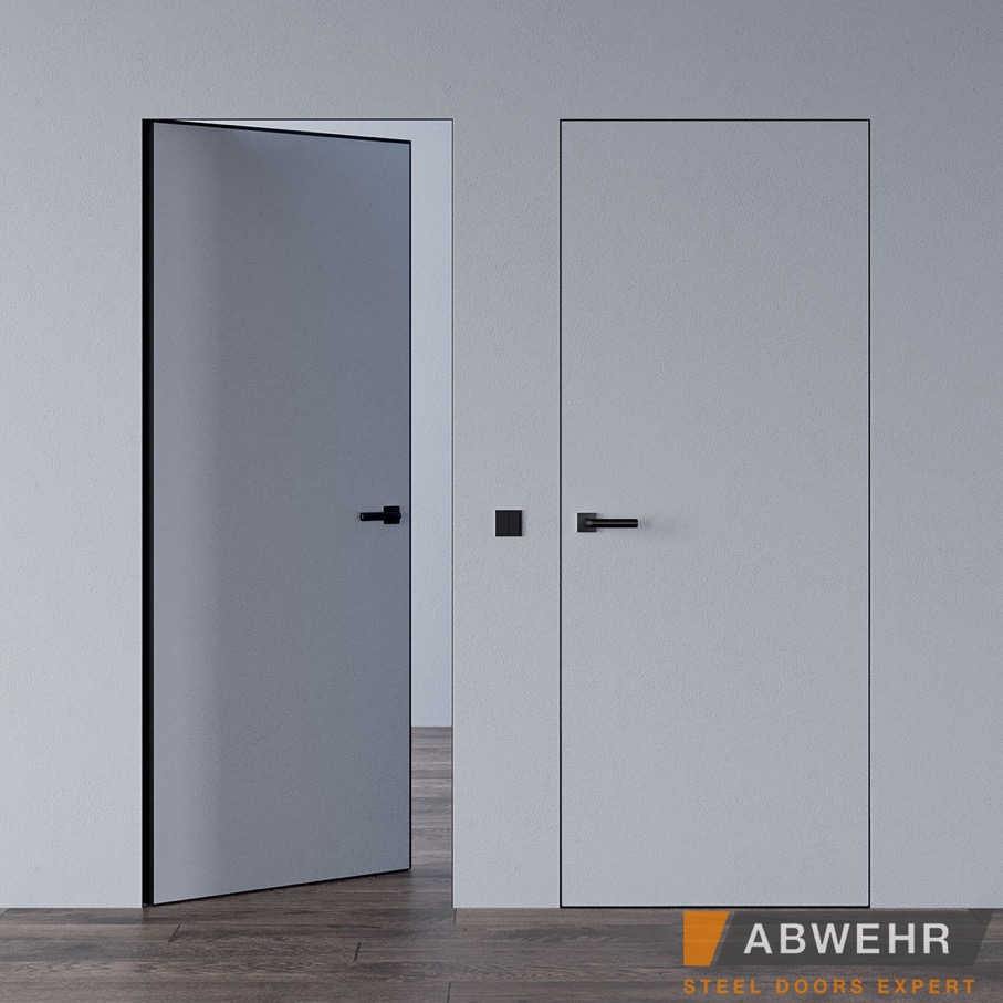Smart Invisible з алюміневим чорним торцем Міжкімнатні двері