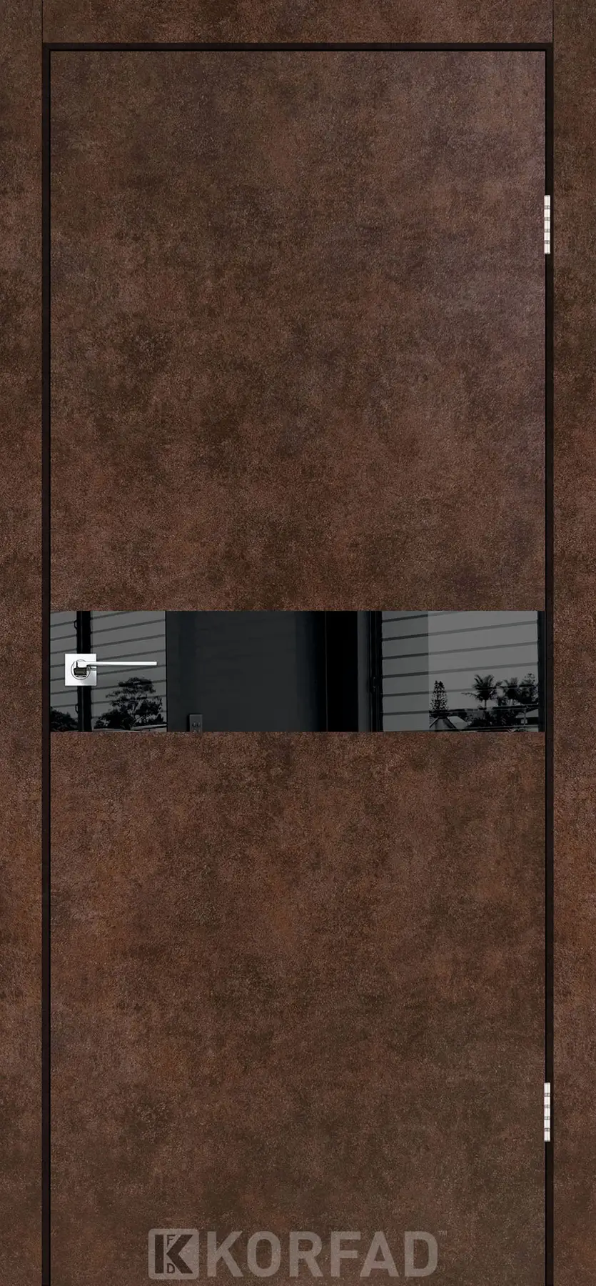 GLASS LOFT PLATO GLP-01 арт бетон, чорна матова кромка